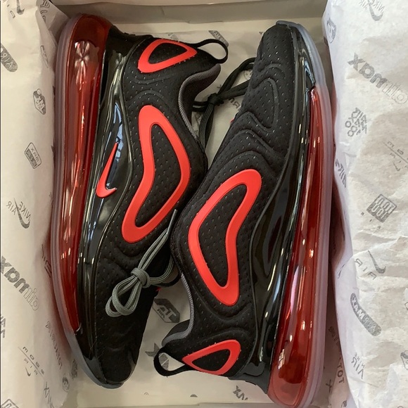 NIKE AIR MAX 720 Black/University Red-Black men’s - Picture 7 of 16
